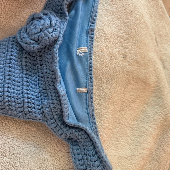 Blue Crochet Bikini Top - Picture 6 of 7